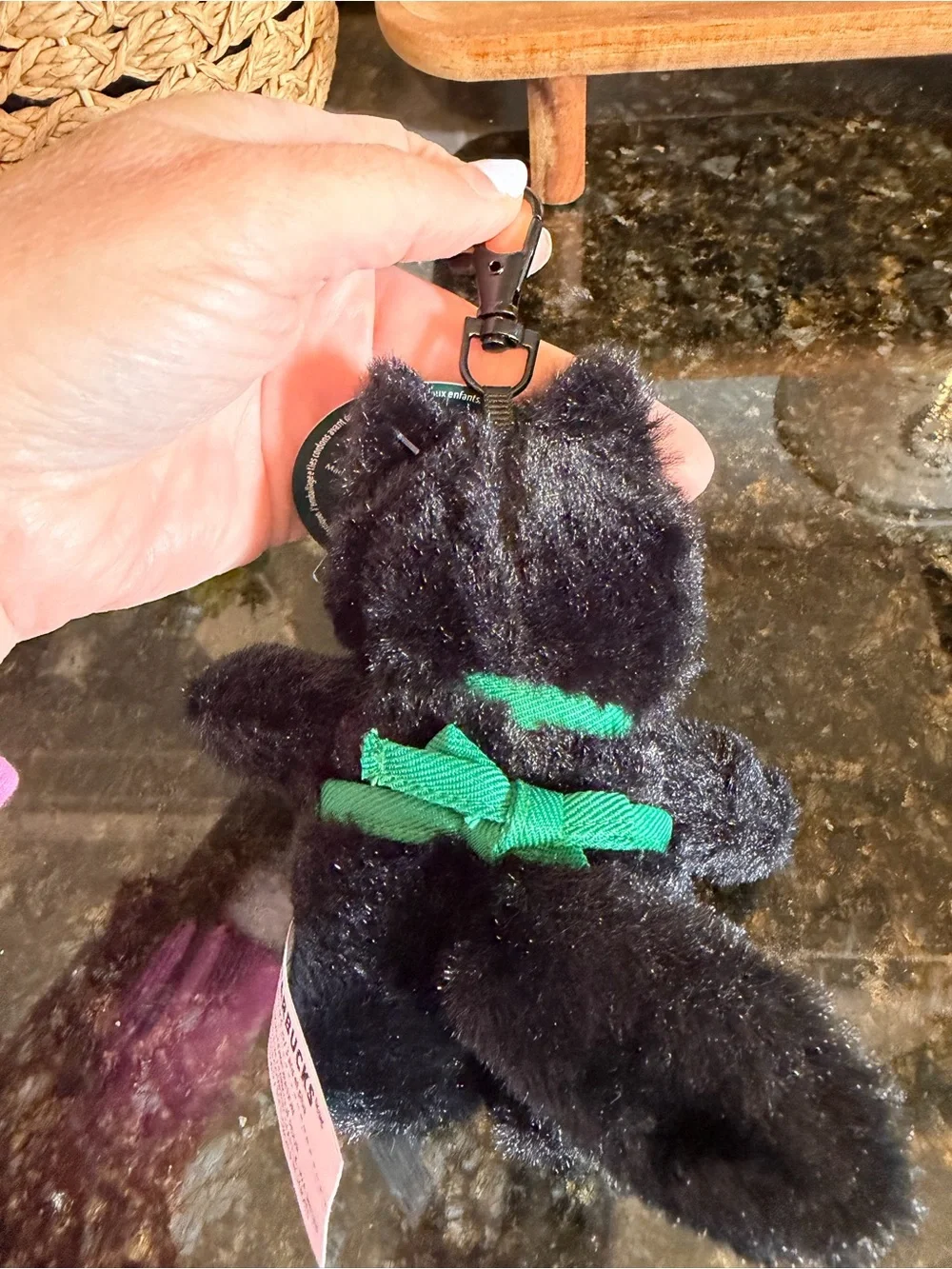 Starbucks Halloween Barista Black Cat Plush Keychain 2026 Limited Edition